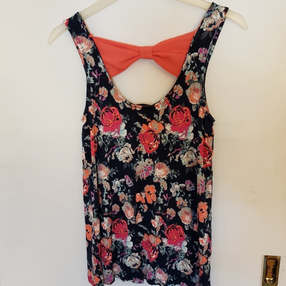Floral Bow Back Top
